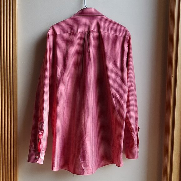Stafford Red Check Button Down Shirt Size Large - Picture 16 of 16